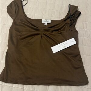 Brown Short Sleeve Top